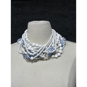 Angela Caputi Giuggiù Necklace Multi Strand Beaded 18" Made in Italy Statement